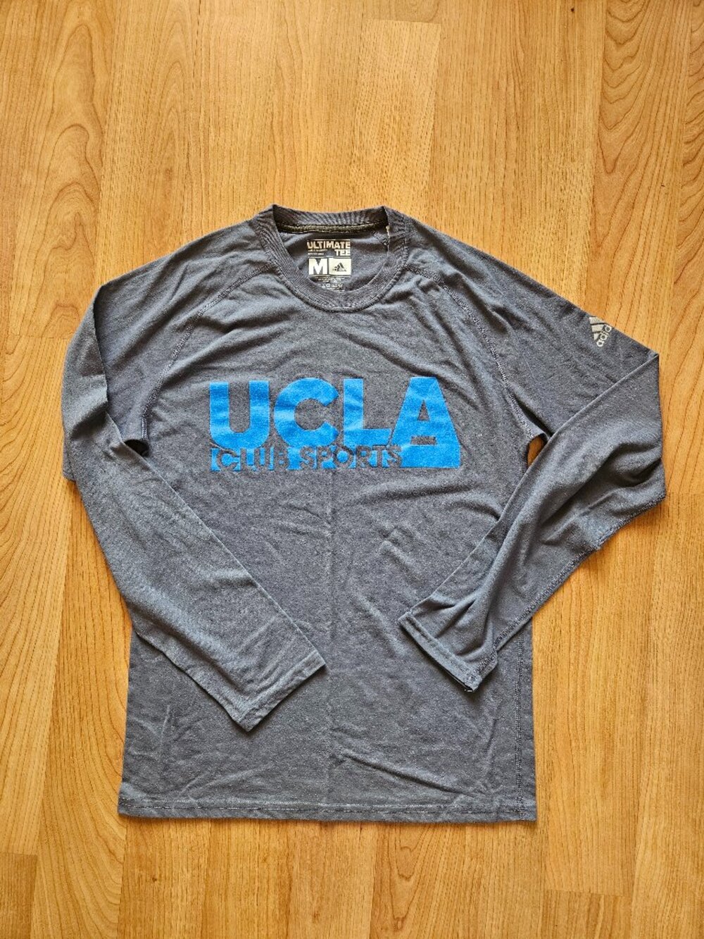 Adidas Climalie Men's Gray and Blue UCLA Club Sports long sleeve shirt - Medium